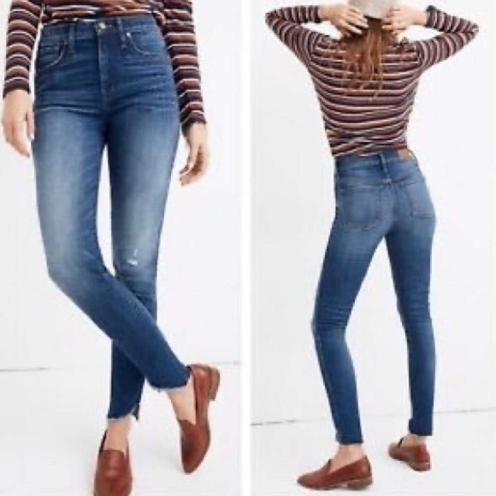Madewell 10” High Rise Skinny Jeans Tulip Hems 37